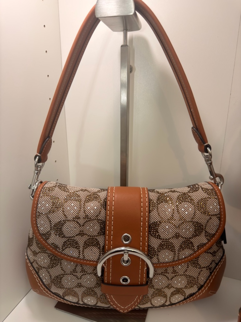 Coach Brown/Tan Signature Saddle Shoulder Bag